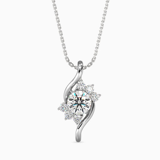 Soren Solitaire Diamond Pendant-Silver