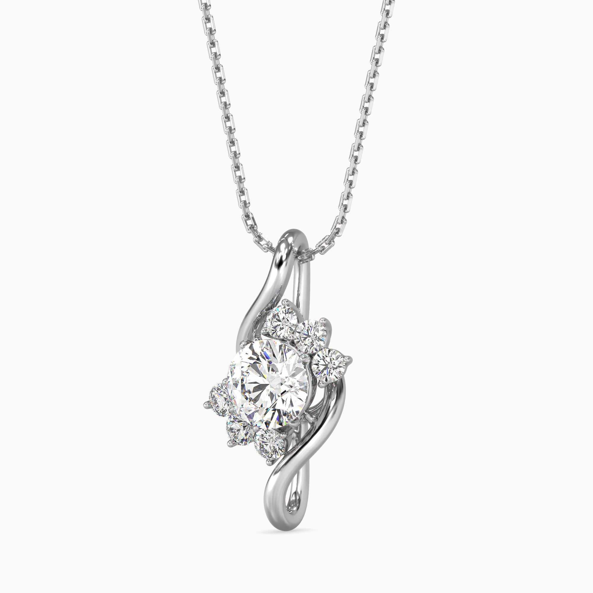 Soren Solitaire Diamond Pendant-Silver