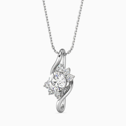Soren Solitaire Diamond Pendant-Silver