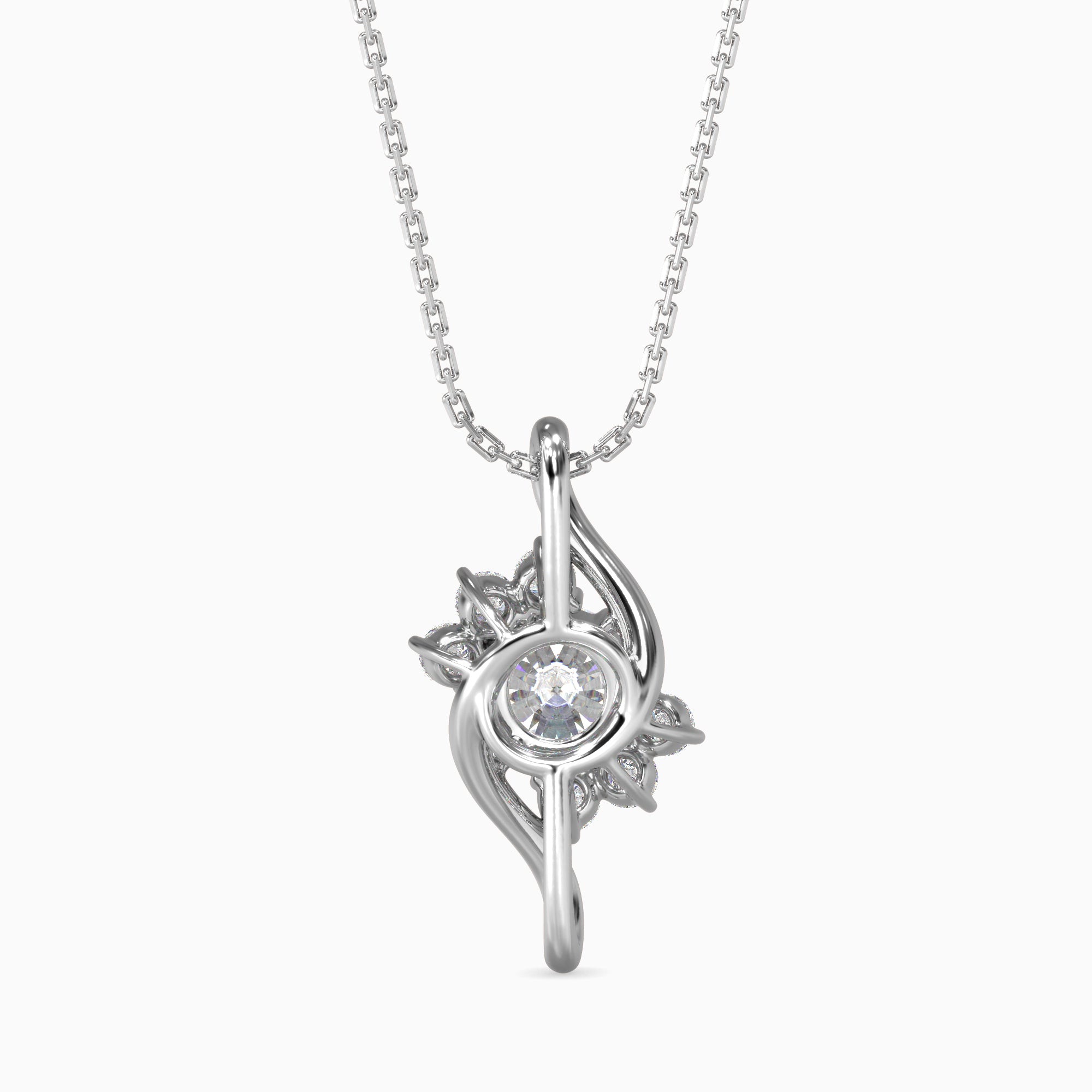 Soren Solitaire Diamond Pendant-Silver