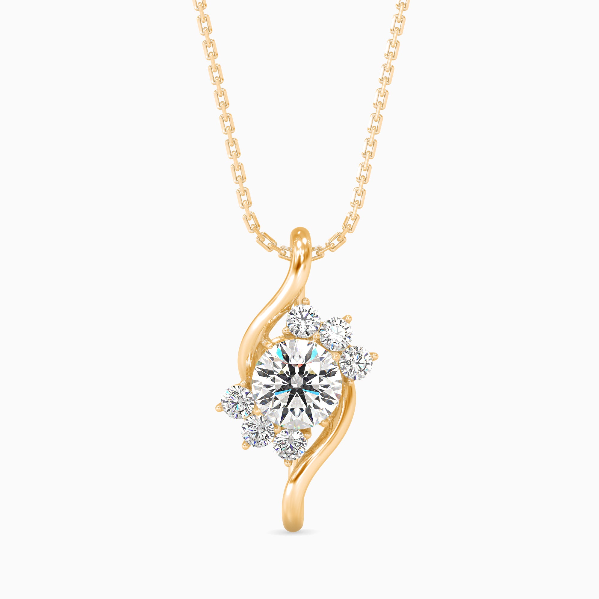 Soren Solitaire Diamond Pendant-golden
