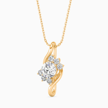 Soren Solitaire Diamond Pendant-golden
