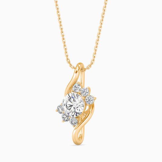 Soren Solitaire Diamond Pendant-golden