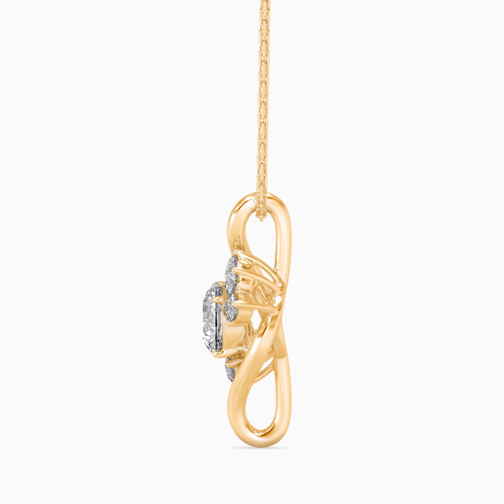 Soren Solitaire Diamond Pendant-golden