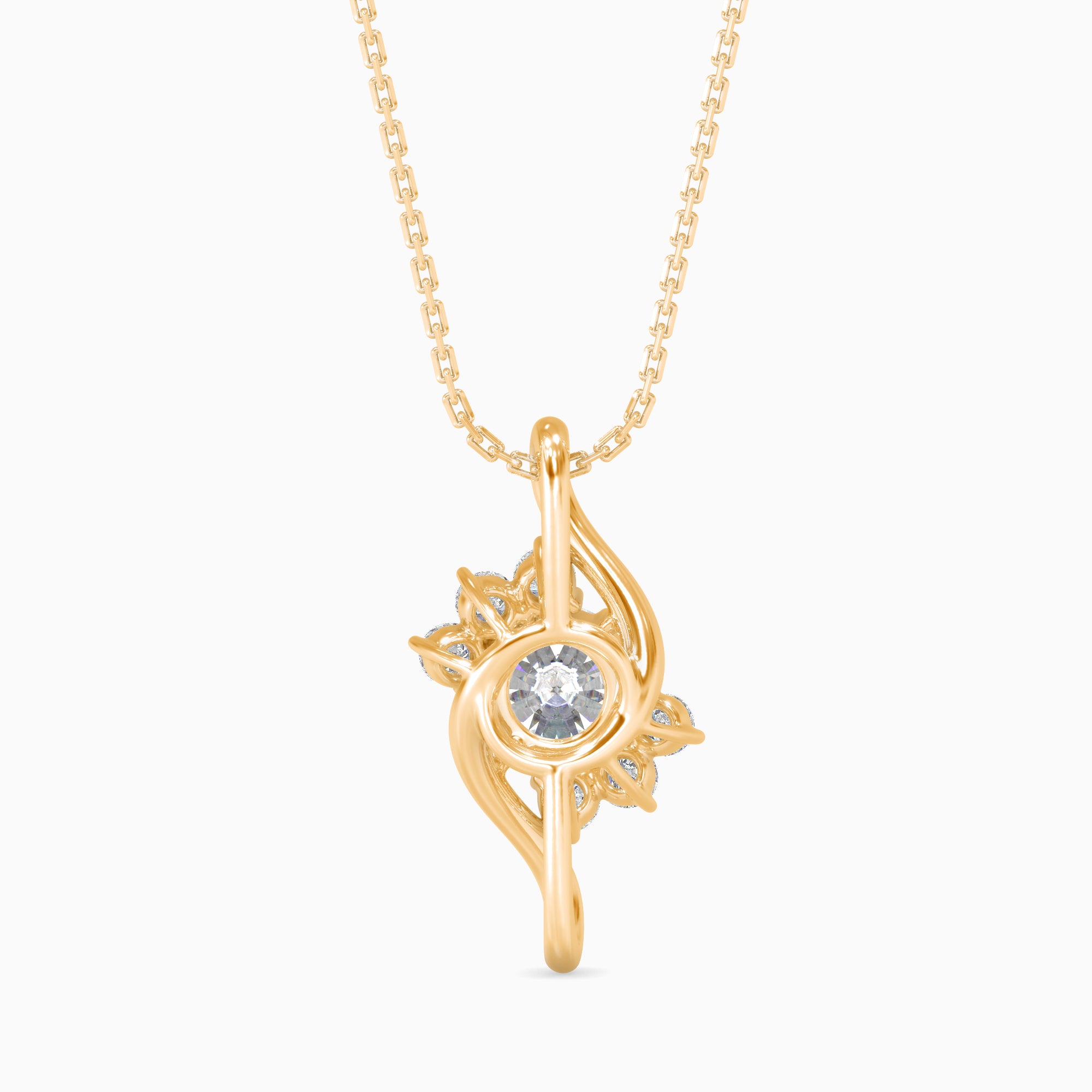 Soren Solitaire Diamond Pendant-golden