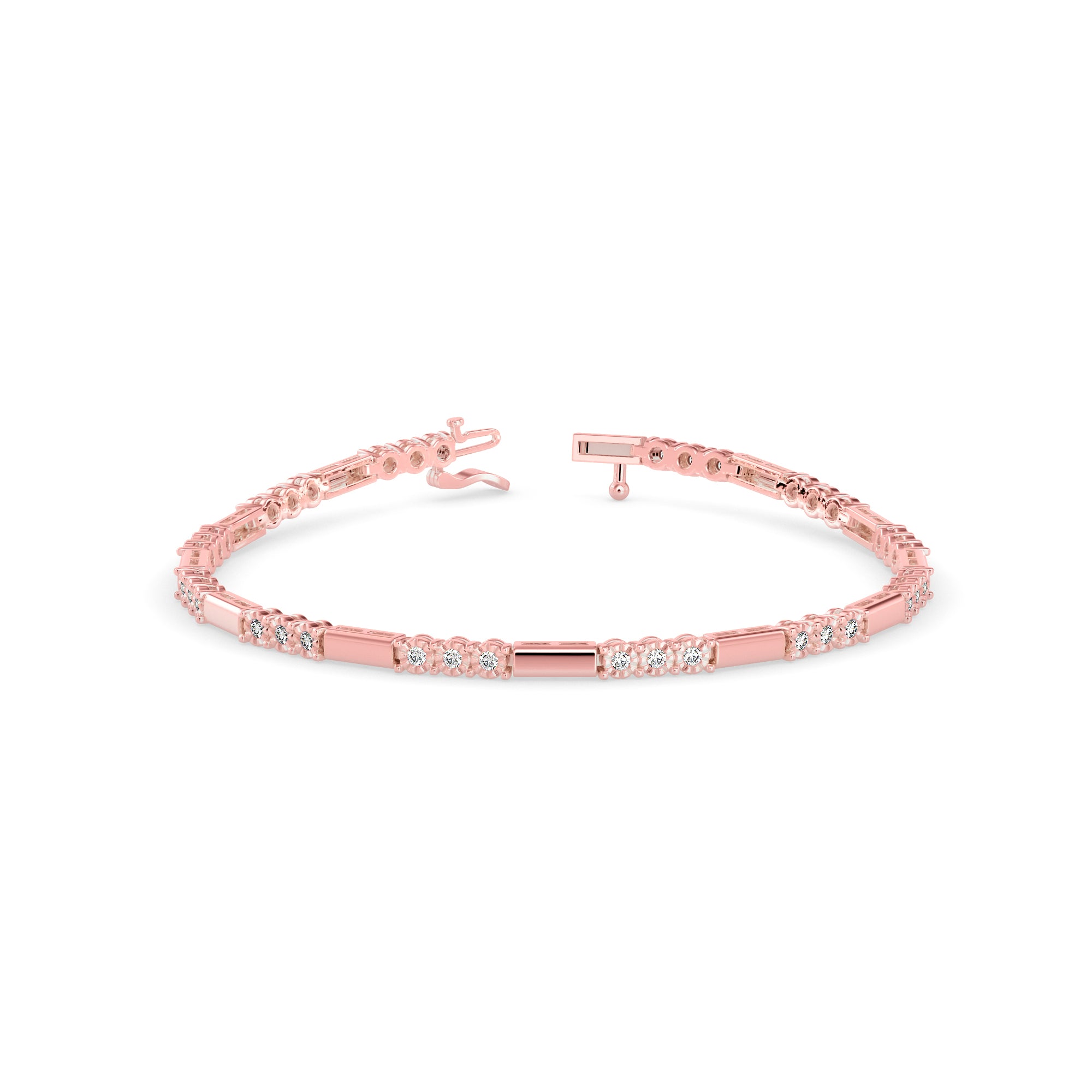 Diana Diamond Tennis Bracelet-Rose Gold