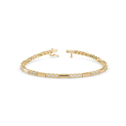 Diana Diamond Tennis Bracelet-Golden