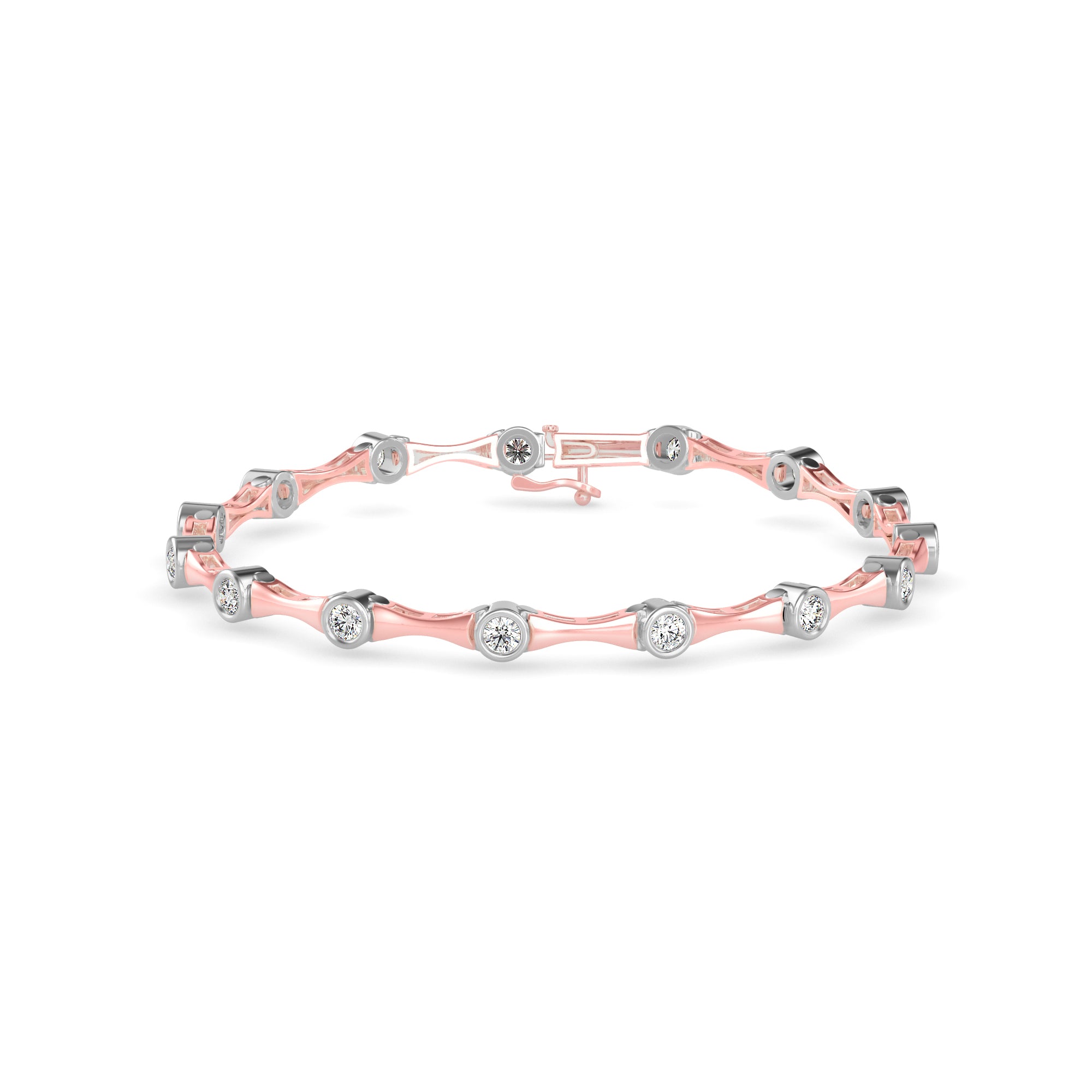 Squire Tennis Diamond Bracelet-Rose Gold