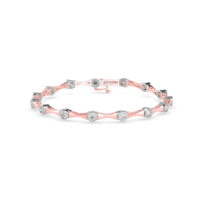 Squire Tennis Diamond Bracelet-Rose Gold
