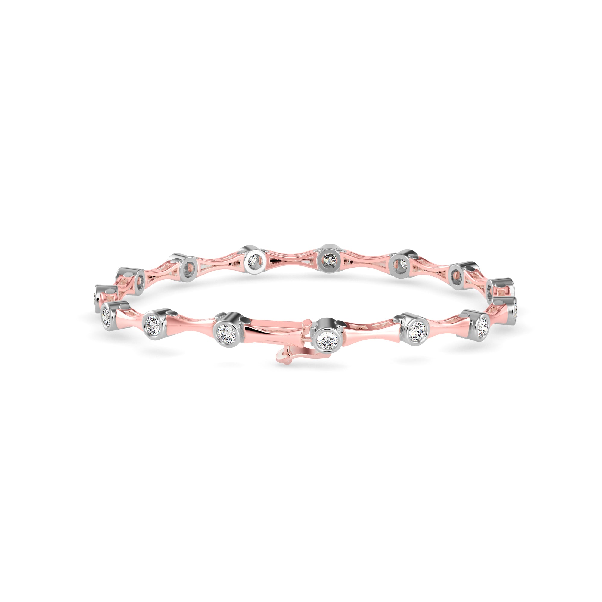 Squire Tennis Diamond Bracelet-Rose Gold