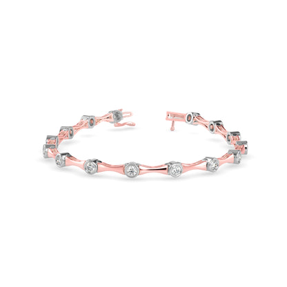Squire Tennis Diamond Bracelet-Rose Gold
