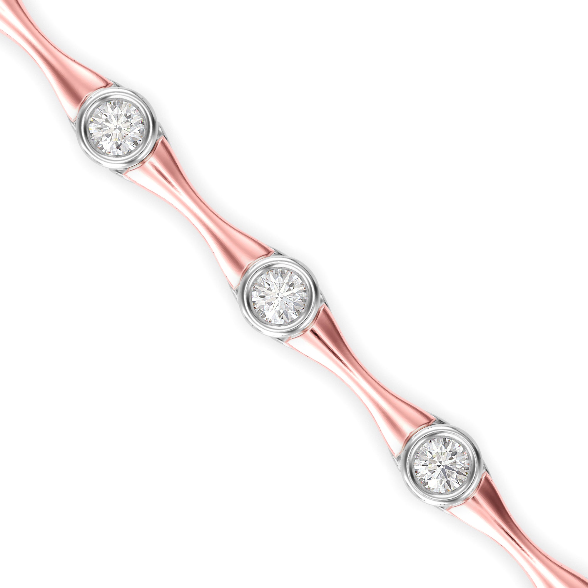 Squire Tennis Diamond Bracelet-Rose Gold