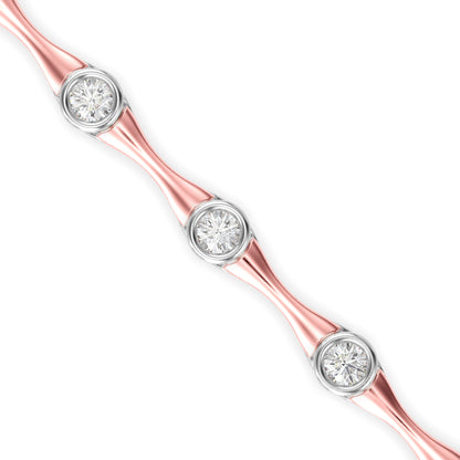 Squire Tennis Diamond Bracelet-Rose Gold