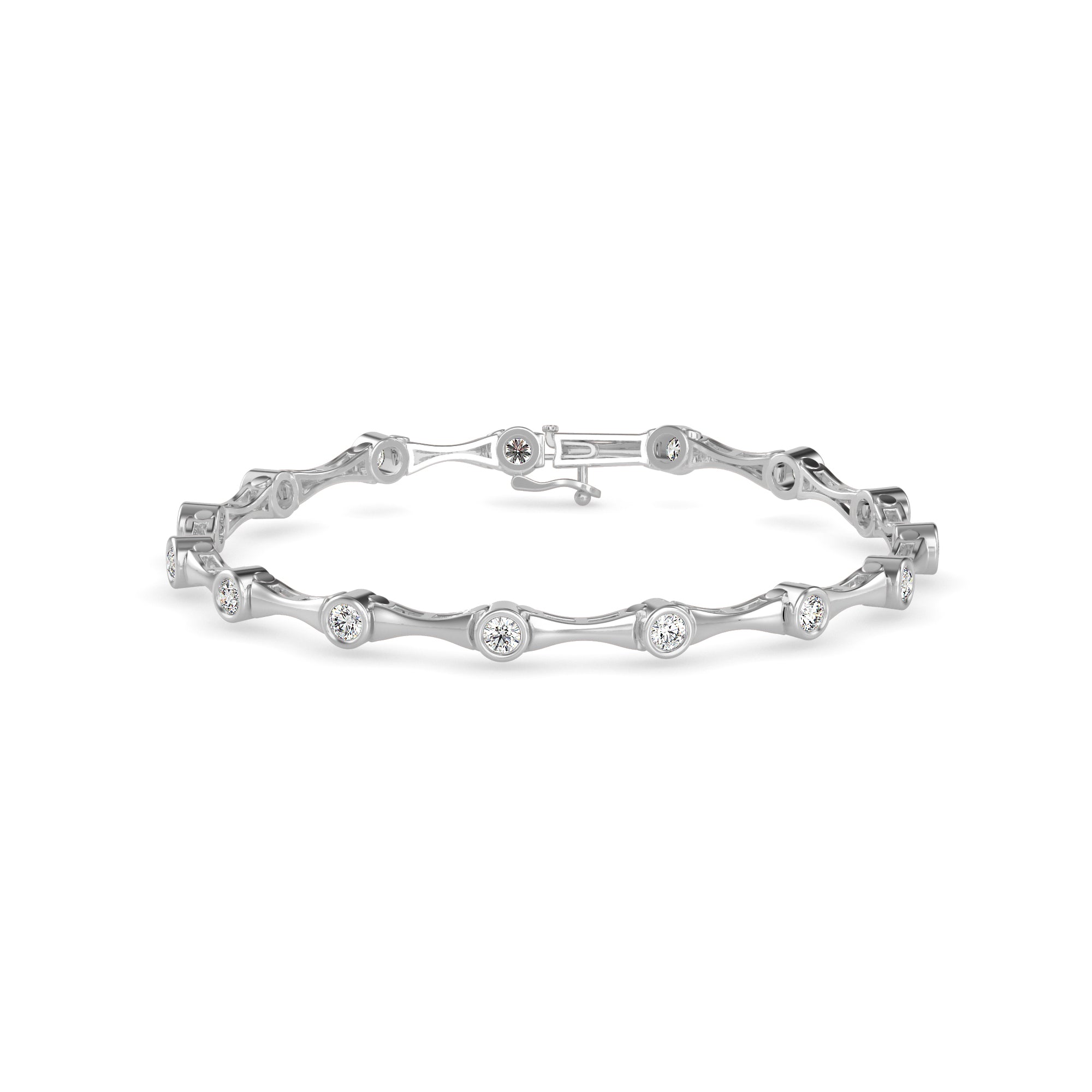 Squire Tennis Diamond Bracelet-Silver