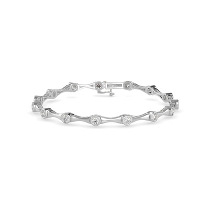 Squire Tennis Diamond Bracelet-Silver