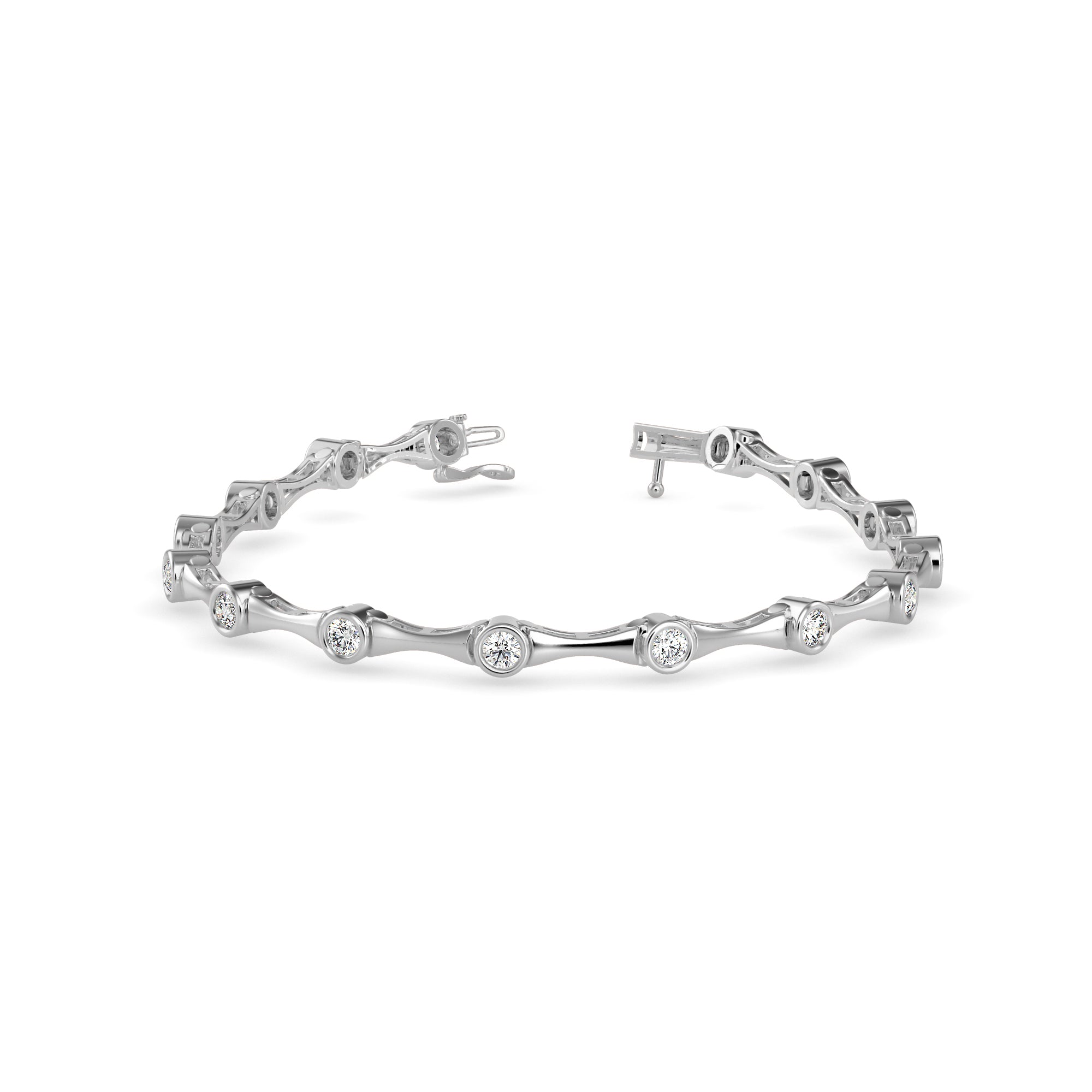 Squire Tennis Diamond Bracelet-Silver