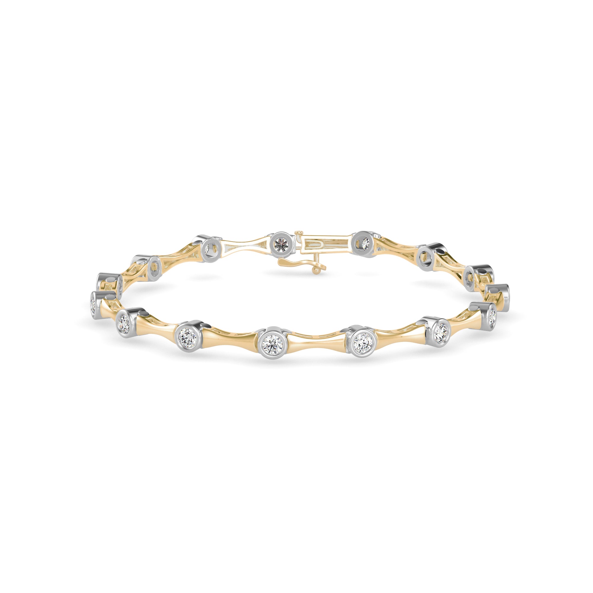 Squire Tennis Diamond Bracelet-Golden