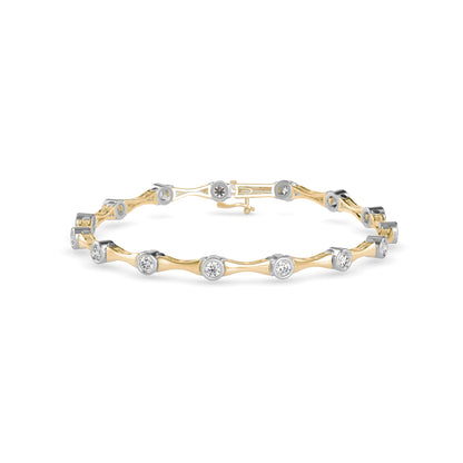 Squire Tennis Diamond Bracelet-Golden