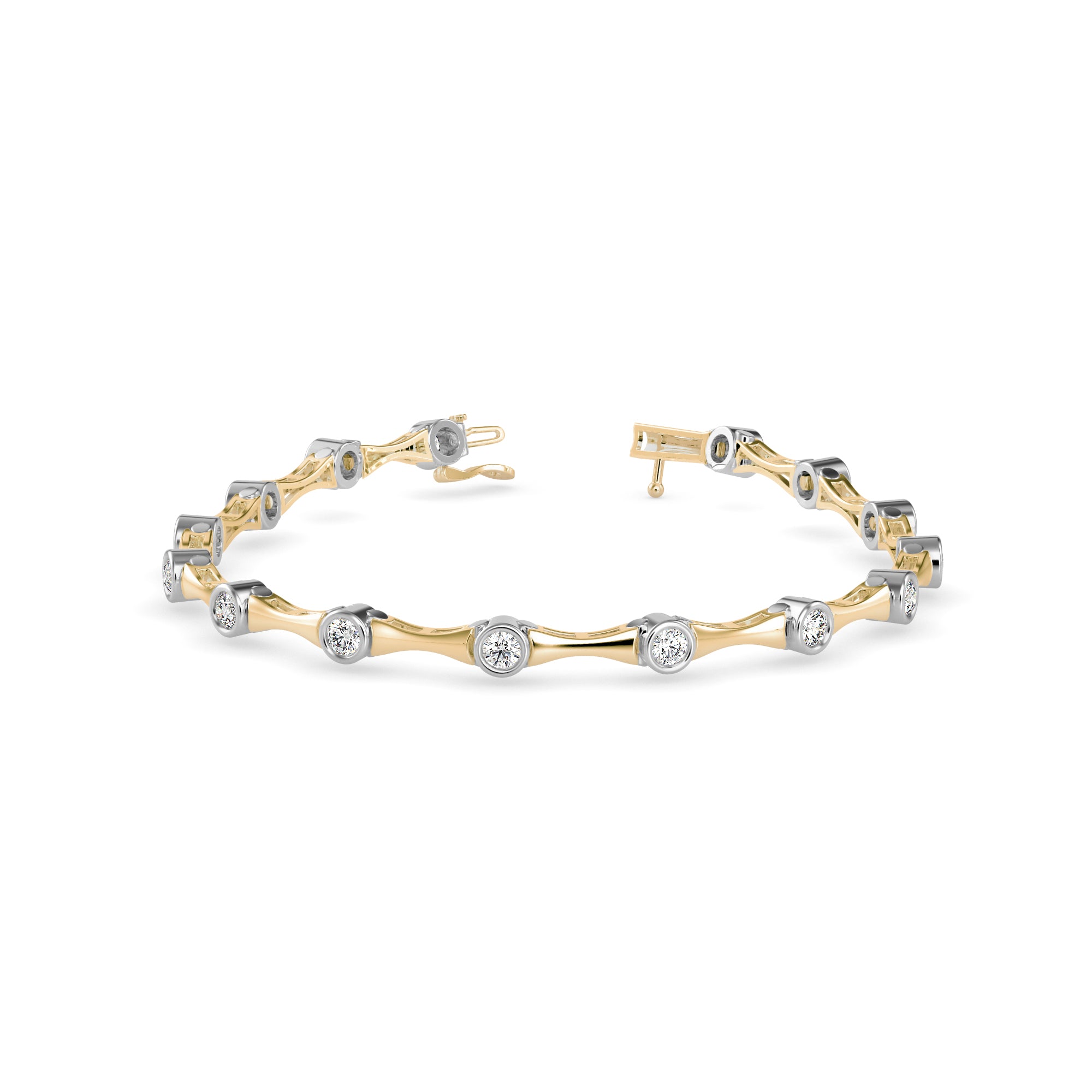 Squire Tennis Diamond Bracelet-Golden