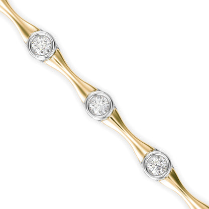 Squire Tennis Diamond Bracelet-Golden
