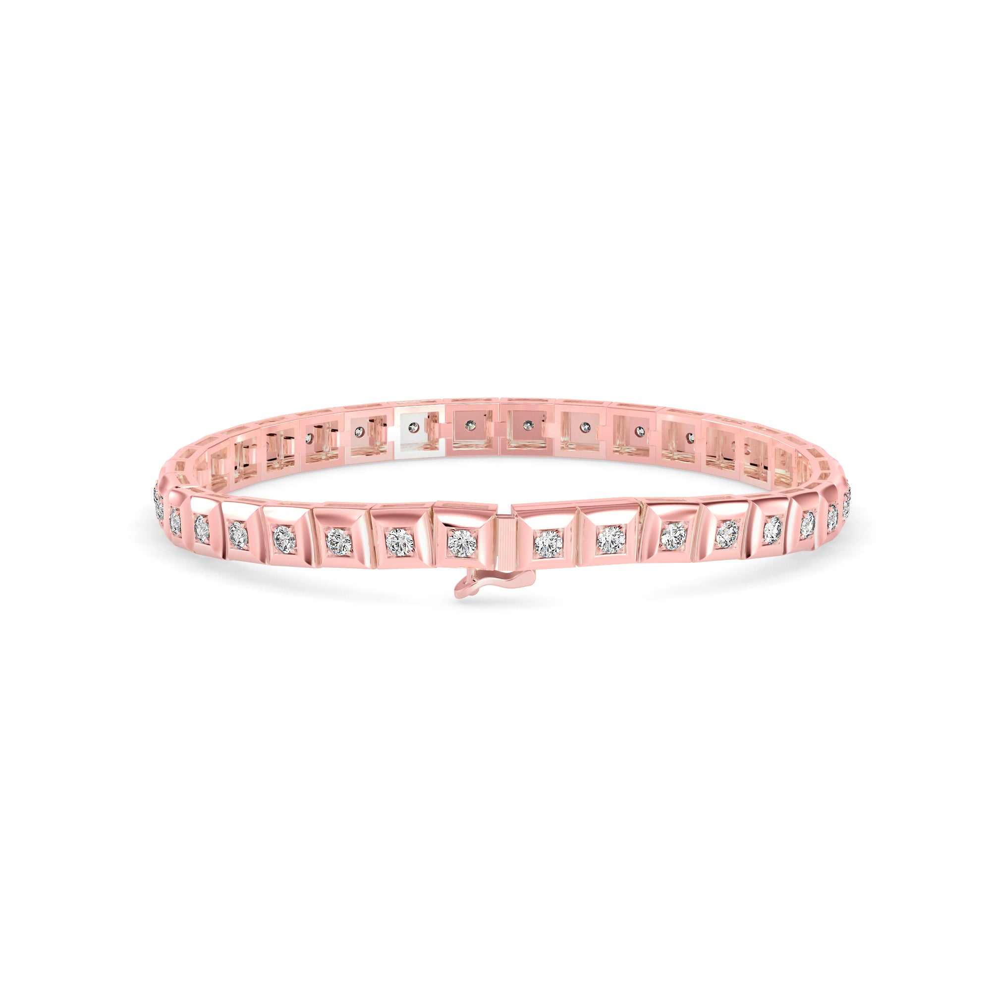Fortune Diamond Tennis Bracelet-Rose Gold