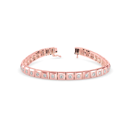 Fortune Diamond Tennis Bracelet-Rose Gold