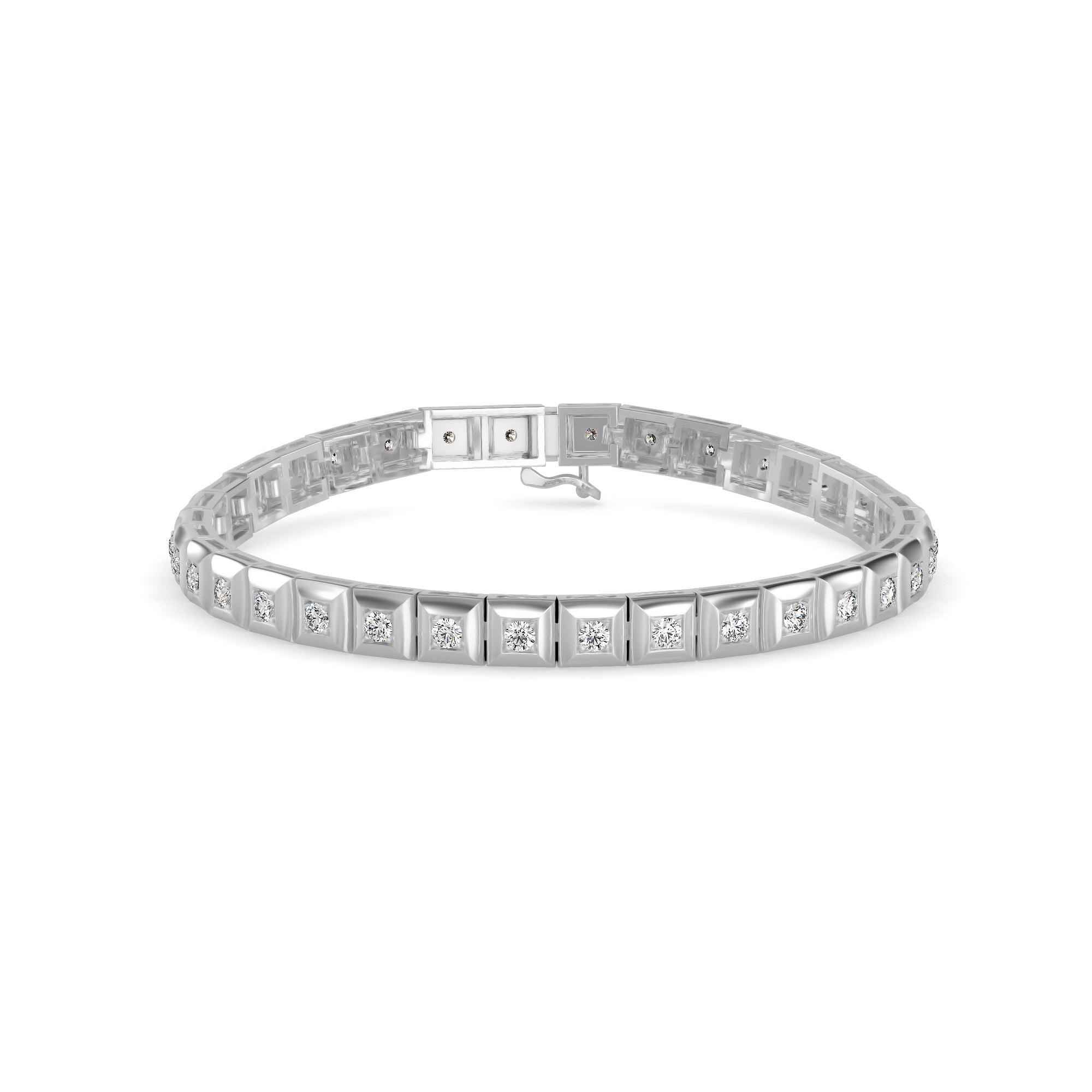 Fortune Diamond Tennis Bracelet-Silver