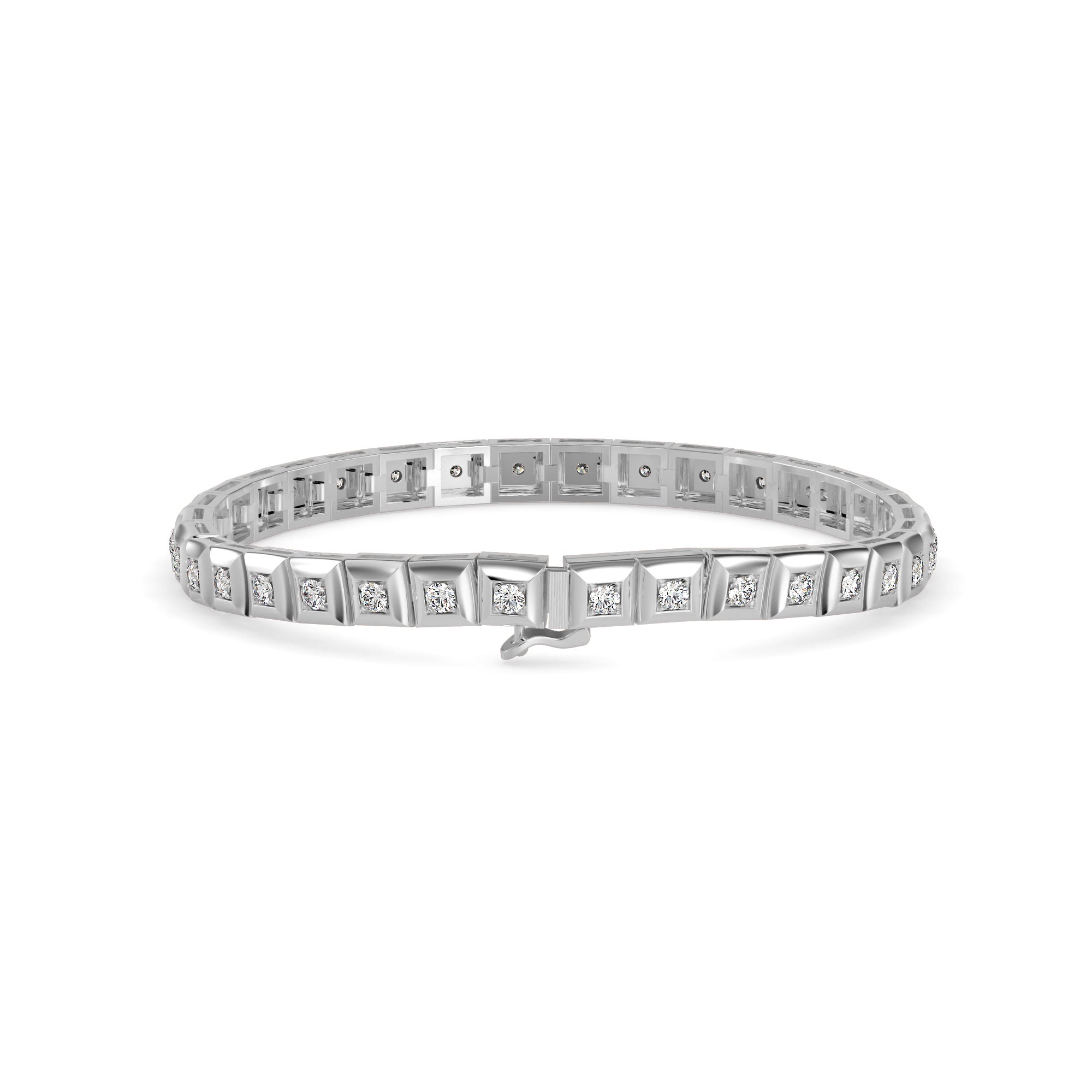 Fortune Diamond Tennis Bracelet-Silver