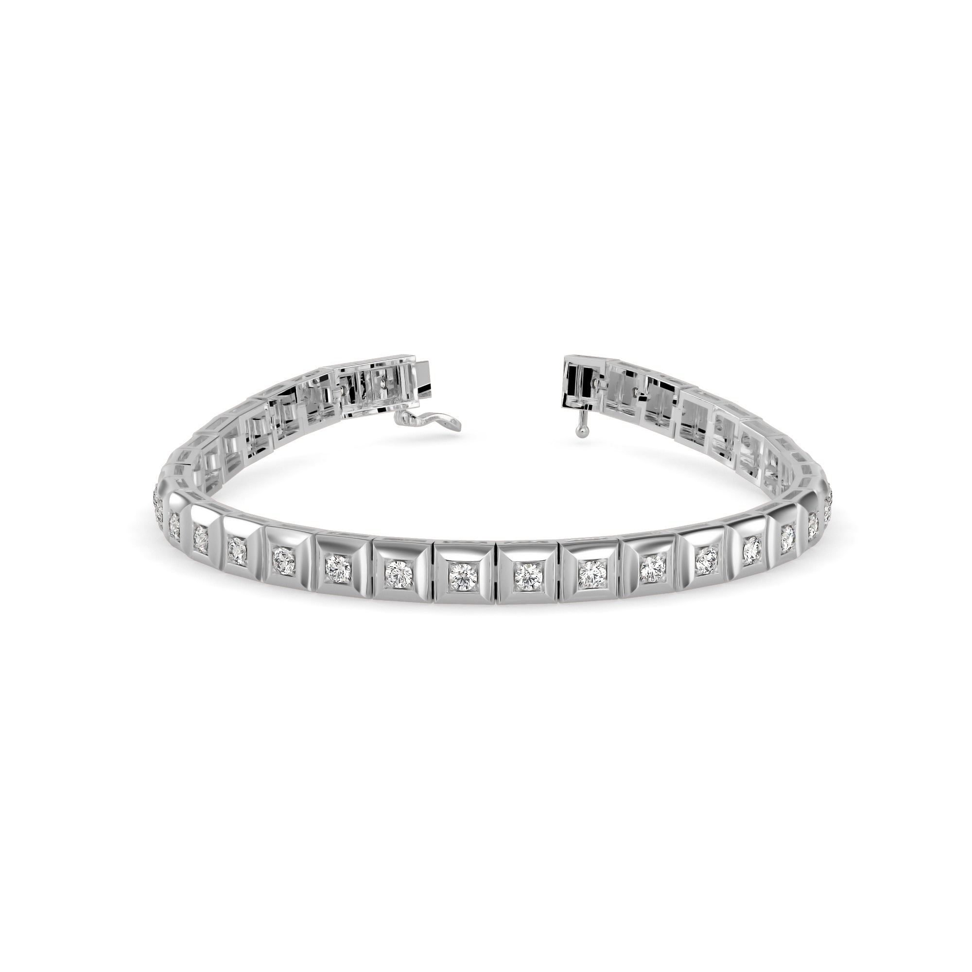 Fortune Diamond Tennis Bracelet-Silver