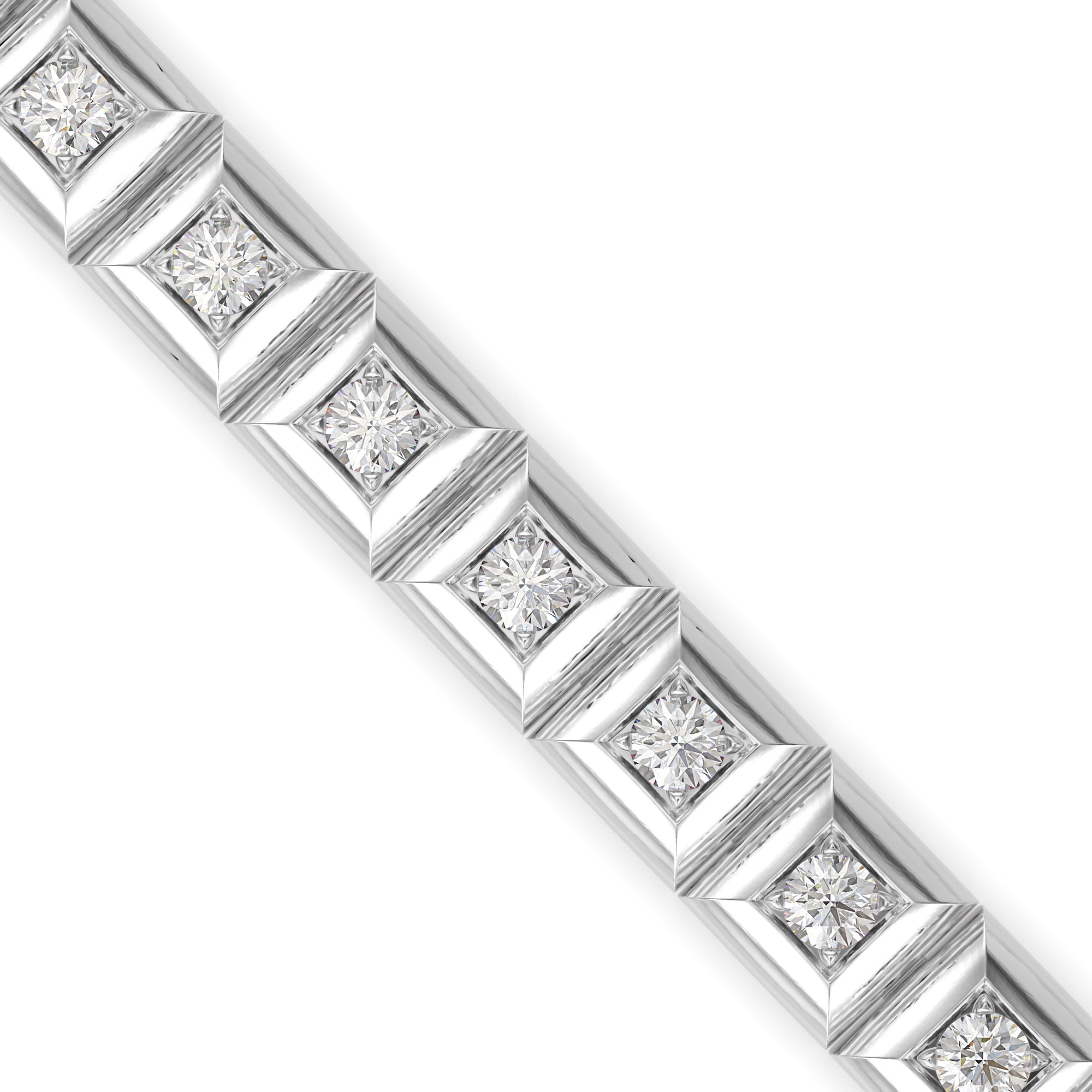 Fortune Diamond Tennis Bracelet-Silver