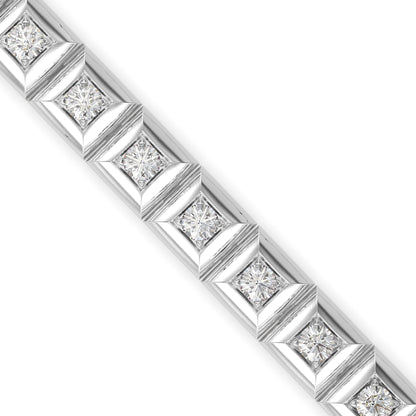 Fortune Diamond Tennis Bracelet-Silver