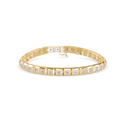 Fortune Diamond Tennis Bracelet-Golden