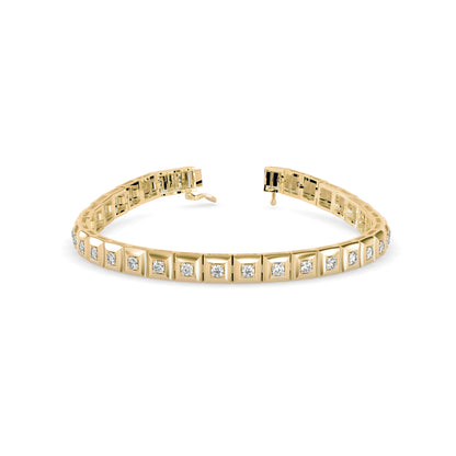 Fortune Diamond Tennis Bracelet-Golden
