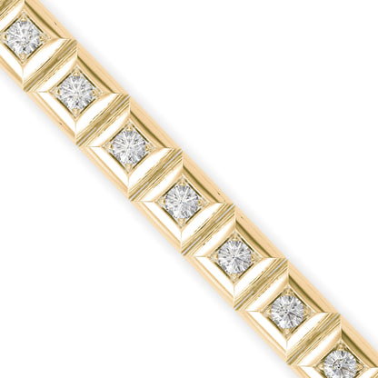 Fortune Diamond Tennis Bracelet-Golden