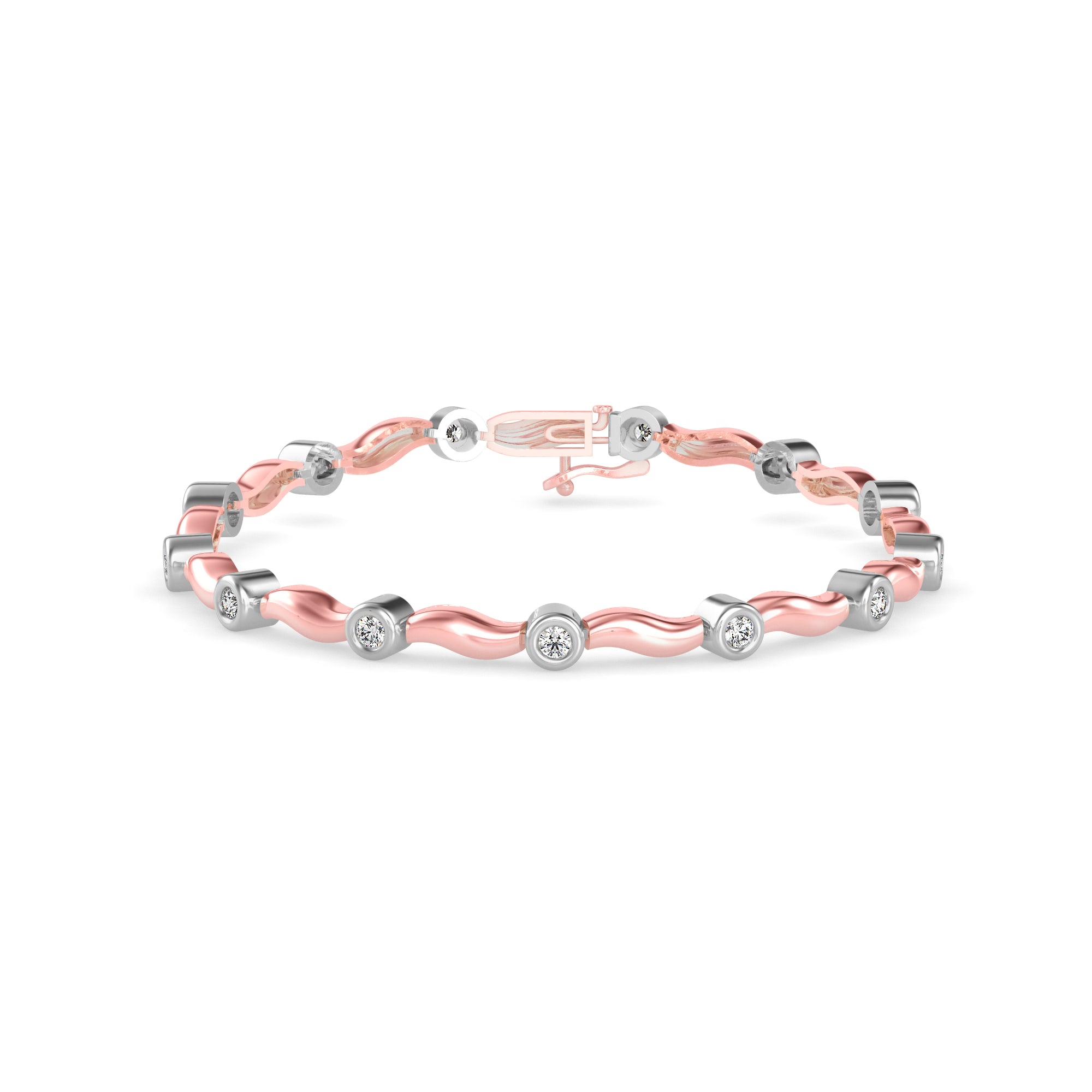 Holocaust Diamond Tennis Bracelet-Rose Gold