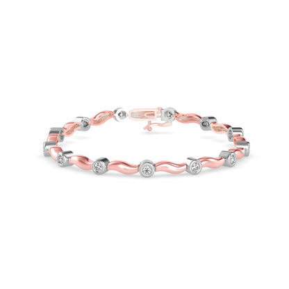 Holocaust Diamond Tennis Bracelet-Rose Gold