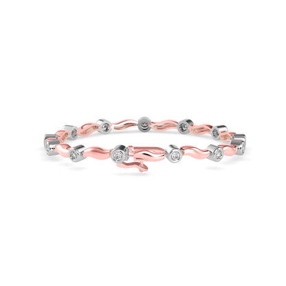 Holocaust Diamond Tennis Bracelet-Rose Gold