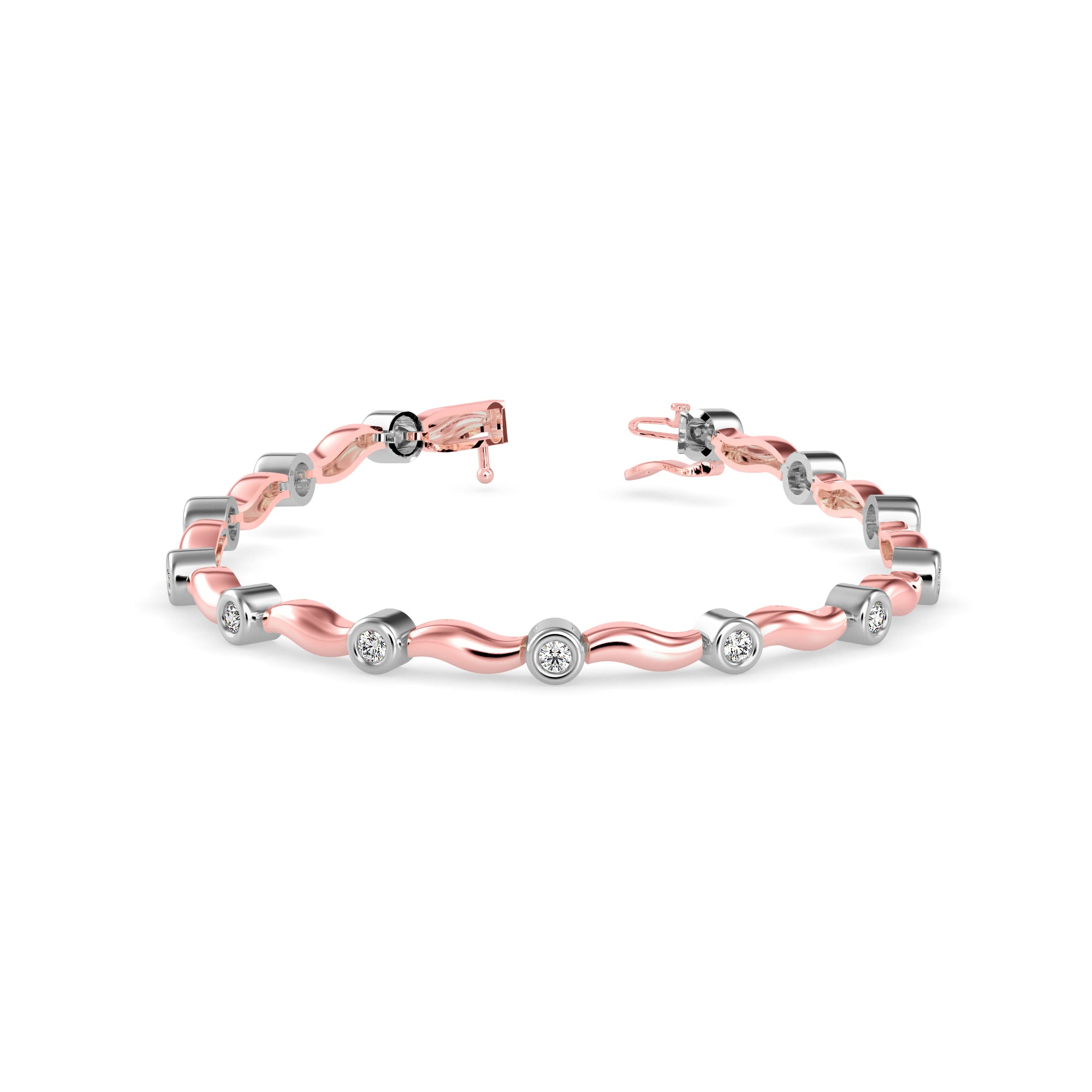 Holocaust Diamond Tennis Bracelet-Rose Gold
