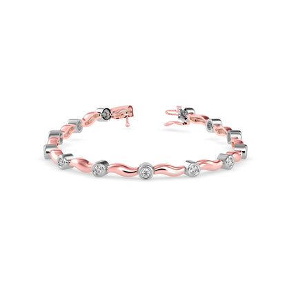 Holocaust Diamond Tennis Bracelet-Rose Gold
