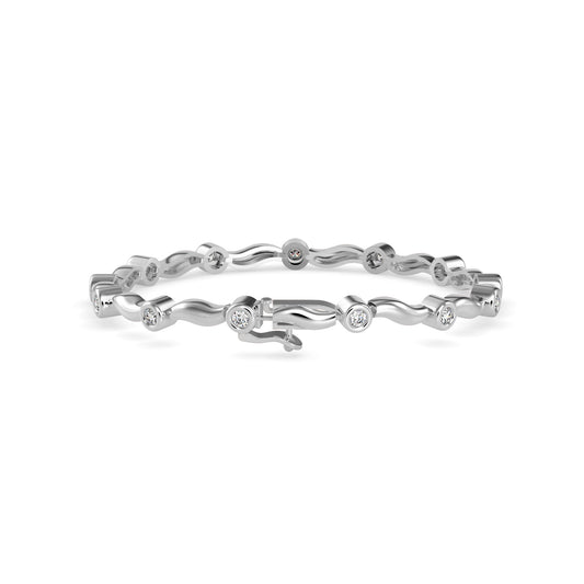 Holocaust Diamond Tennis Bracelet-Silver