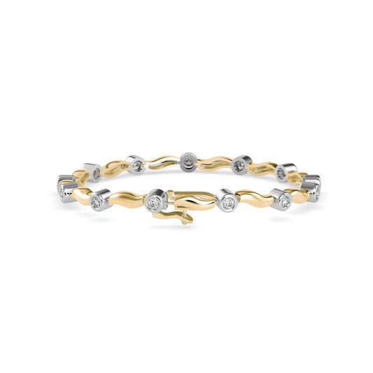 Holocaust Diamond Tennis Bracelet-Golden