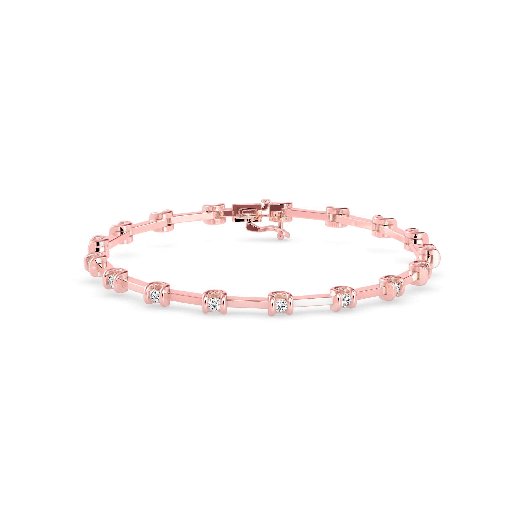 Sparkly Tennis Diamond Bracelet-Rose Gold