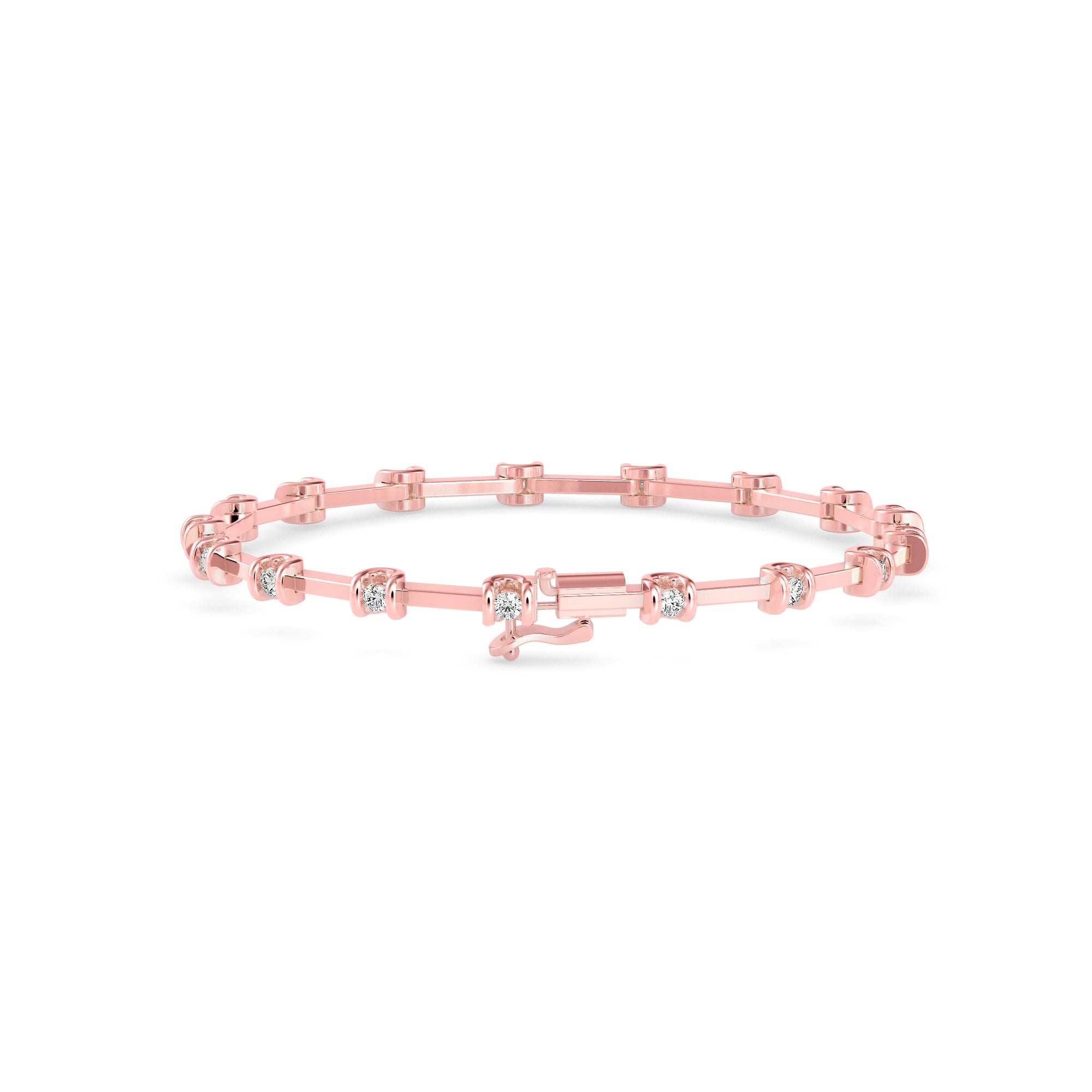 Sparkly Tennis Diamond Bracelet-Rose Gold