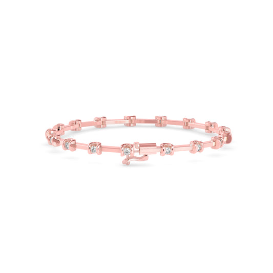 Sparkly Tennis Diamond Bracelet-Rose Gold