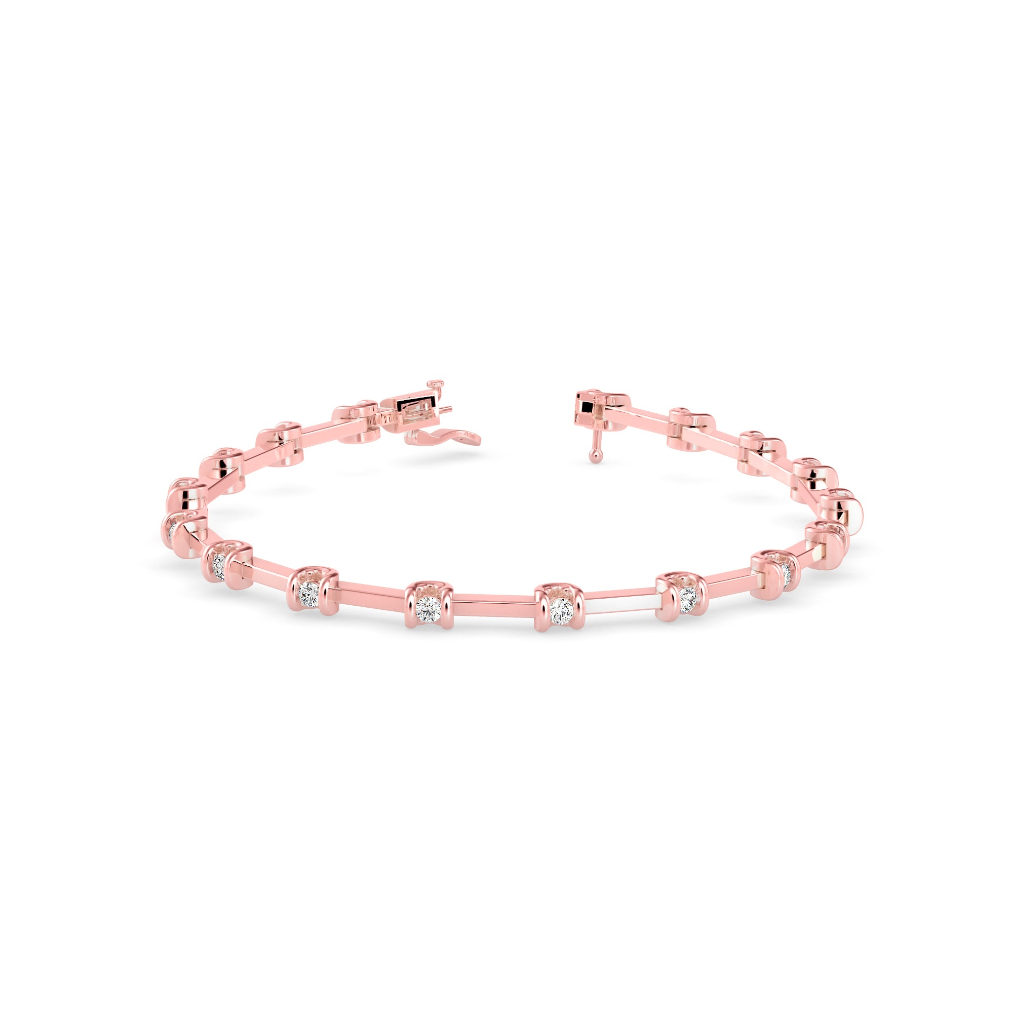 Sparkly Tennis Diamond Bracelet-Rose Gold