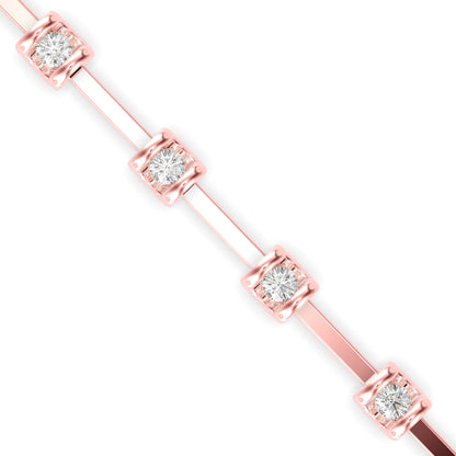 Sparkly Tennis Diamond Bracelet-Rose Gold