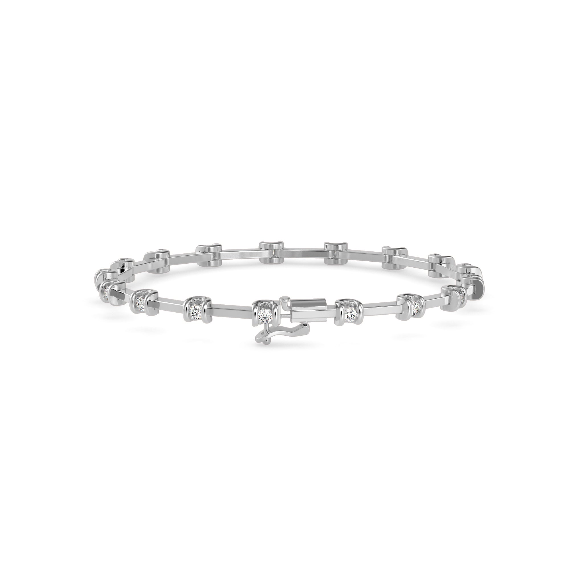 Sparkly Tennis Diamond Bracelet-Silver