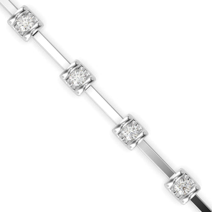 Sparkly Tennis Diamond Bracelet-Silver