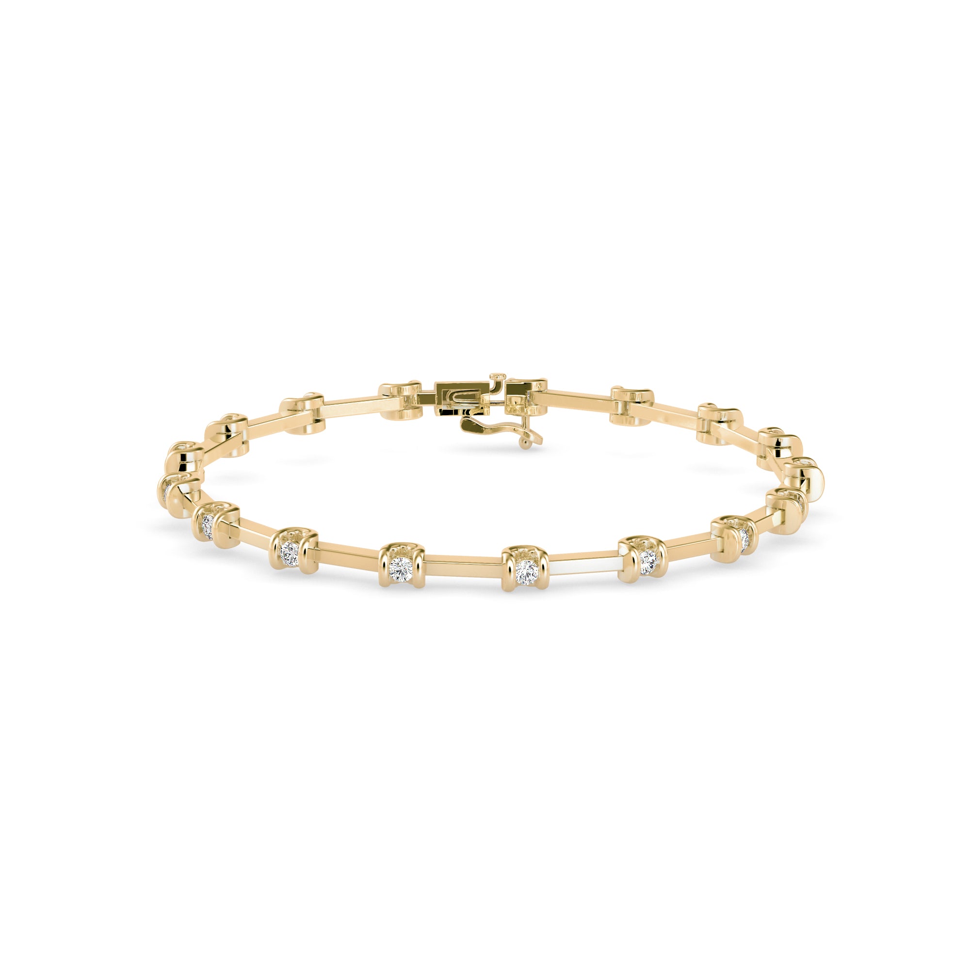 Sparkly Tennis Diamond Bracelet-Golden