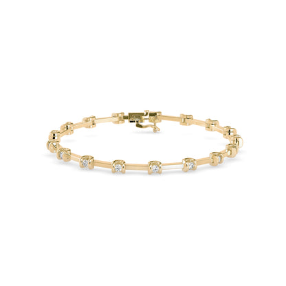 Sparkly Tennis Diamond Bracelet-Golden